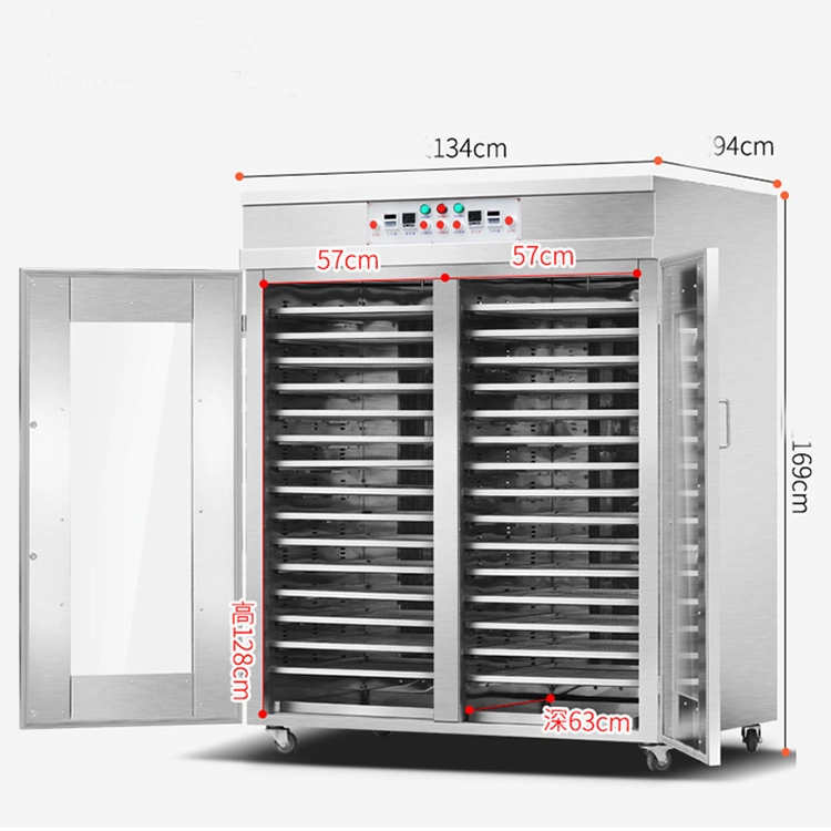 Commercial Digital Control 30/40/50 Trays Double Door Food Fruit Vegetables Dryer Dehydrator